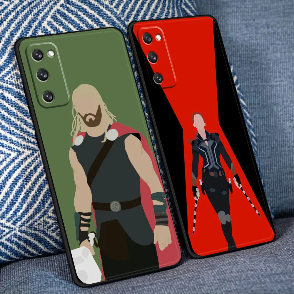 Funda de teléfono Marvel Black Widow Loki Wanda Thor para Samsung Galaxy S24 S7 Note 20 10 S22 Ultra 5G S20 FE Lite S21 Plus