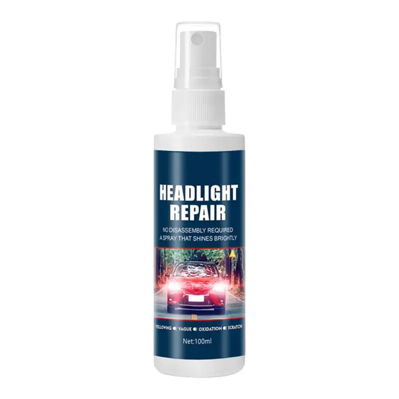 Car Headlight Cleaner 100ml Headlight Lens Restorer Spray Head Light Coating Car Headlight Restoration Polishing Headlights