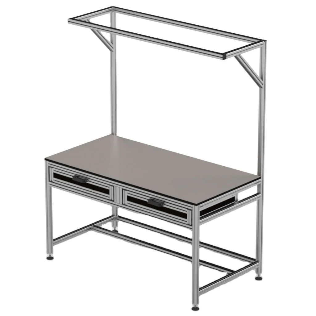 2020 3030 4040 T-slot extruded aluminum frame table top light for assembly line aluminum table cutting bending