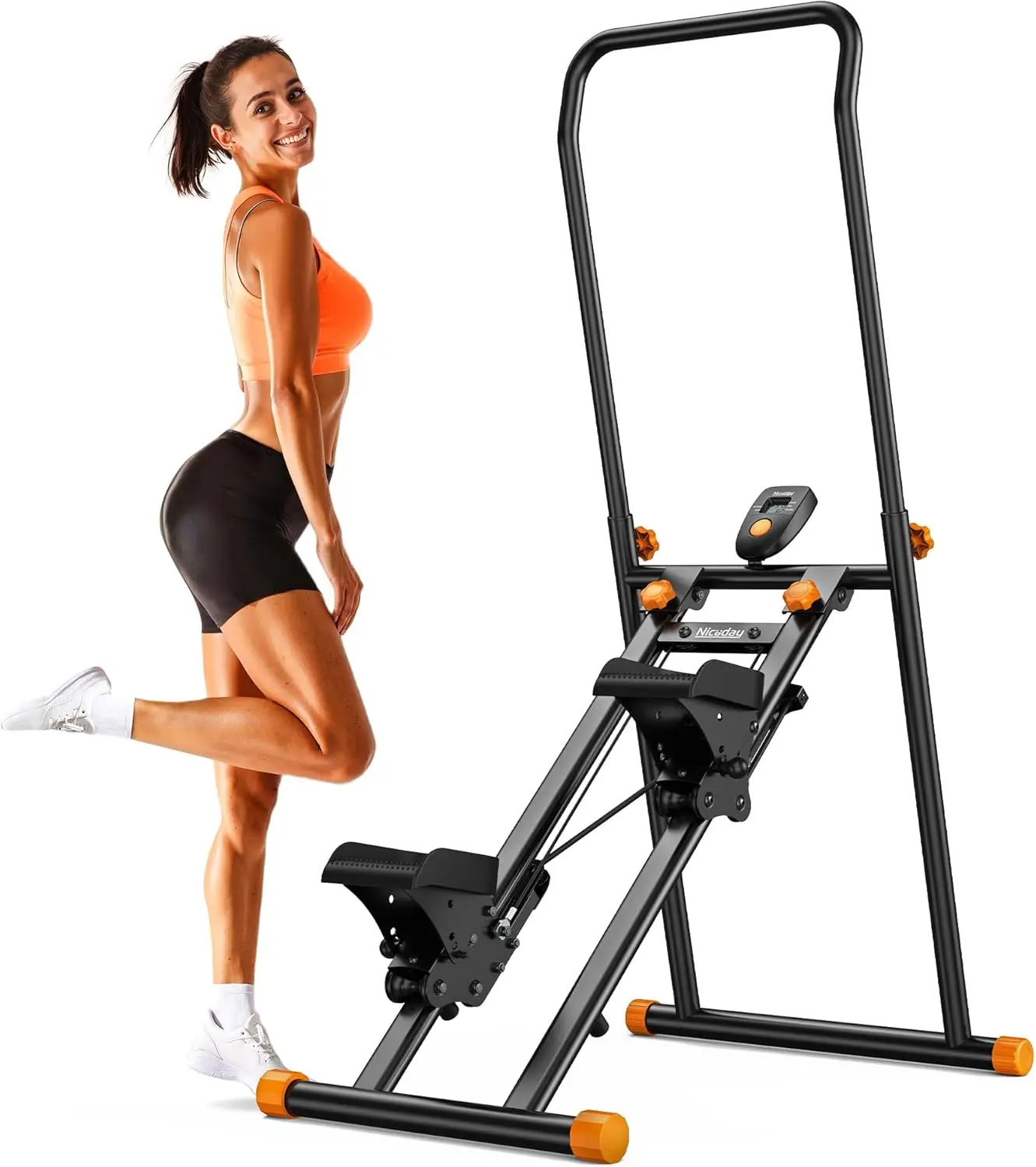 Steppers for Exercise at Home, Stair with Handlebar, Stair Master Foldable, Climber with 300LBS Loading