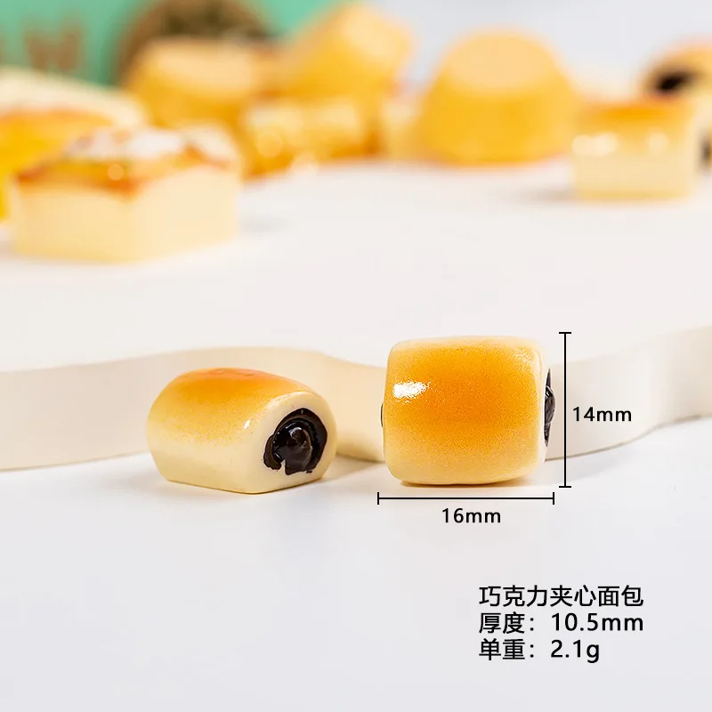 5pcs Mini Egg Tart Bread Dessert Model Dollhouse Food Toy DIY Fridge Magnet Resin Doll Accessories Decoration Home Decor