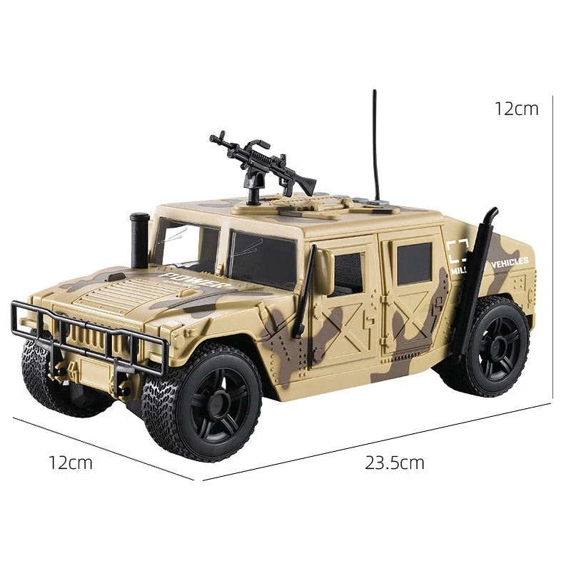 Vehículo de campo Hummer grande 1:16, modelo militar, vehículo blindado, tanque, misil, niño de 6 años, 8 niños, coche de juguete