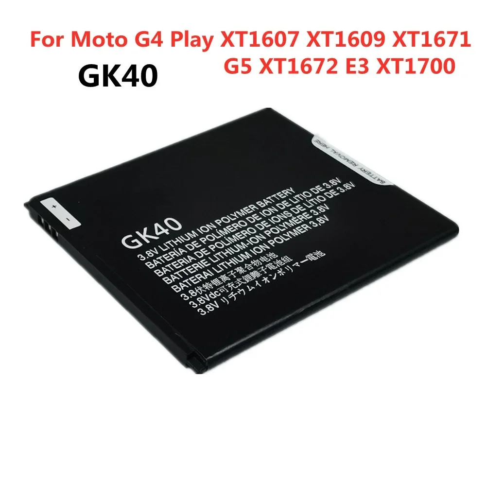 GK40 Battery For Motorola Moto G4 Play XT1607 XT1609 XT1670 XT1671 / G5 XT1672 E3 XT1700 XT1675 Phone Replacement Batteries