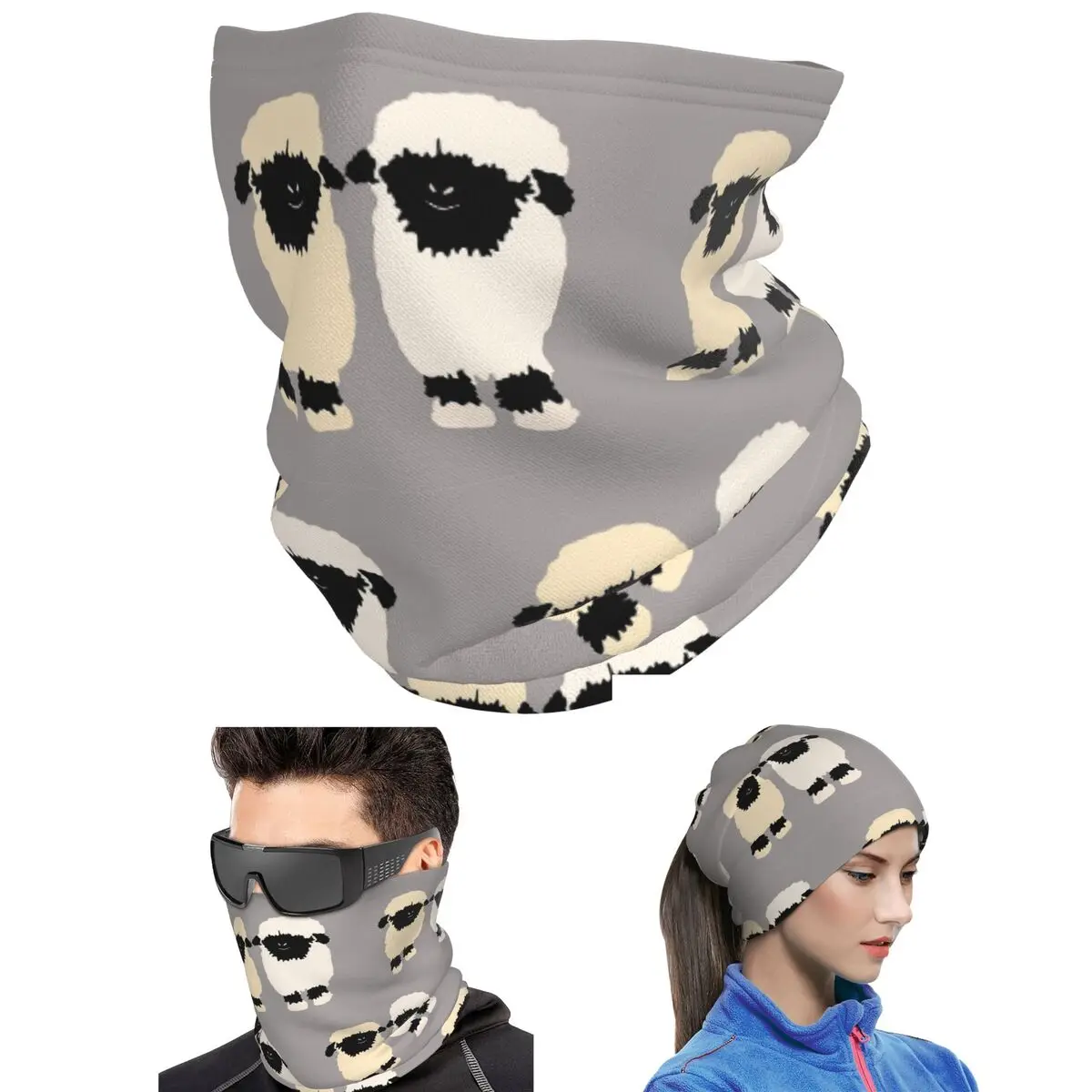 Valais Black Nose Sheep Friends Bandana Neck Gaiter Printed Wrap Mask Scarf Running Headwear For Men Women Adult Windproof