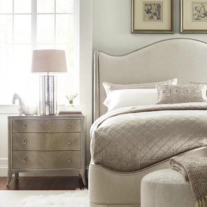 أثاث غرف النوم الحديثة الفاخرة طاولات بجانب السرير من خشب البلوط