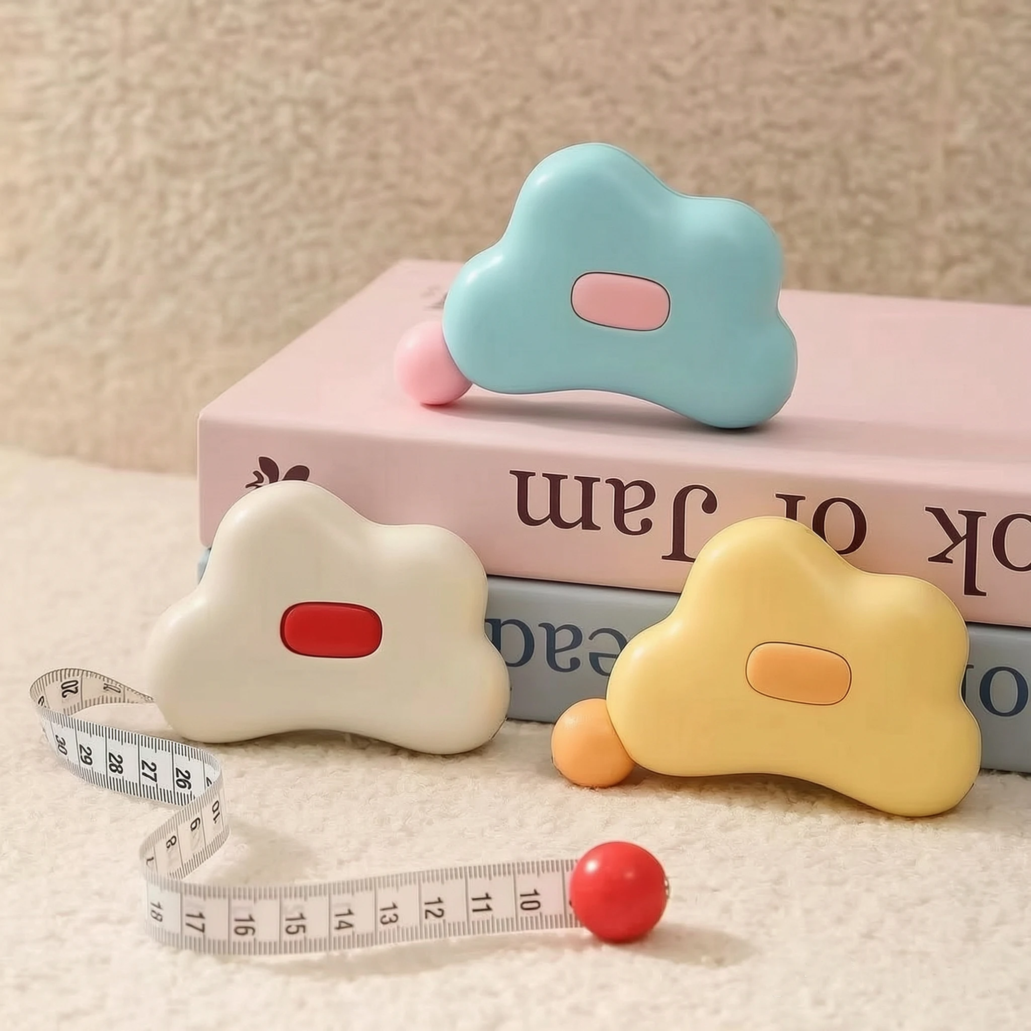 150cm Portable Cloud Tape Measure: One-Click Retract & Auto-Lock Design for Accurate Body Measurements and DIY Crafts