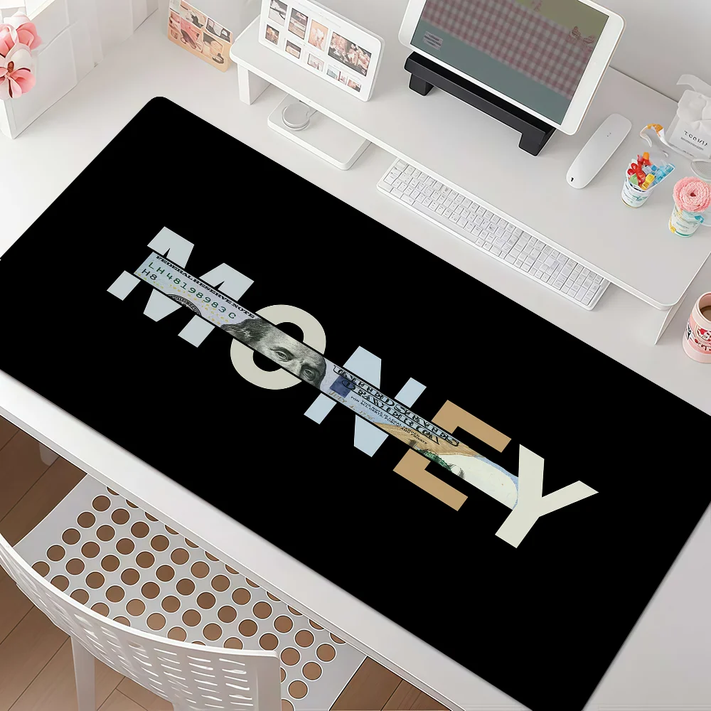 Funny Money Mouse Pad Large Non-Slip Waterproof Mat Stitched Edge Keyboard Pad for Gaming Daily Office