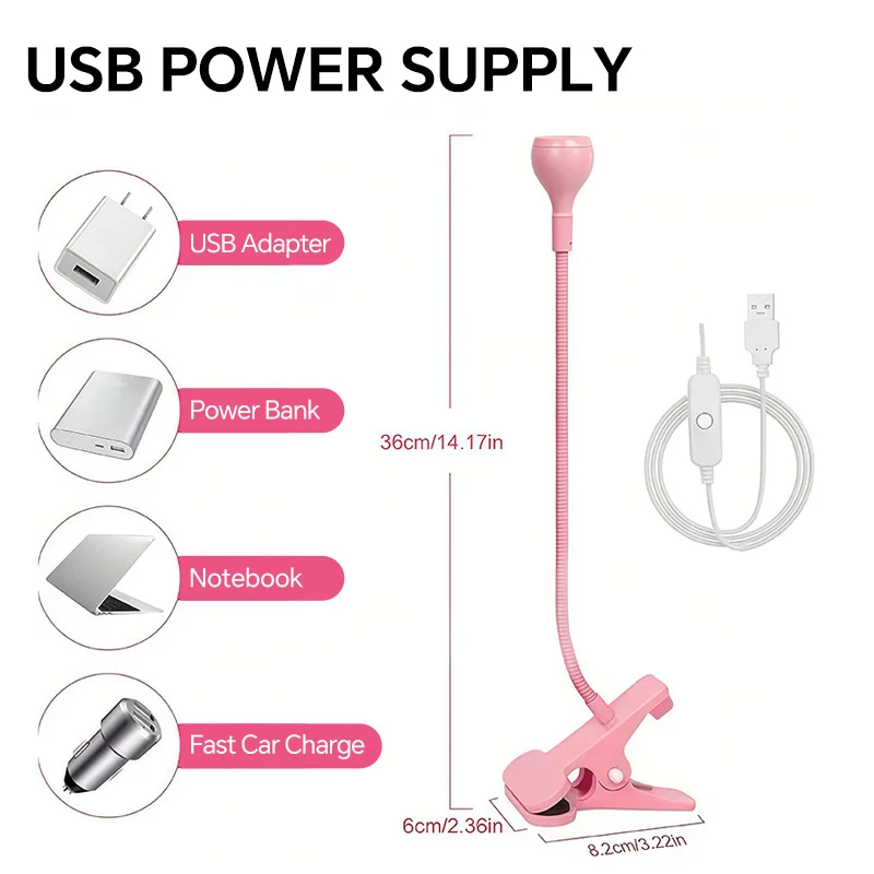 Multifonctionnel ongles LED UV lumière colle durcissement Gel ongles sèche Clip-On Flexible bureau Mini Portable USB lampe séchage manucure Salon