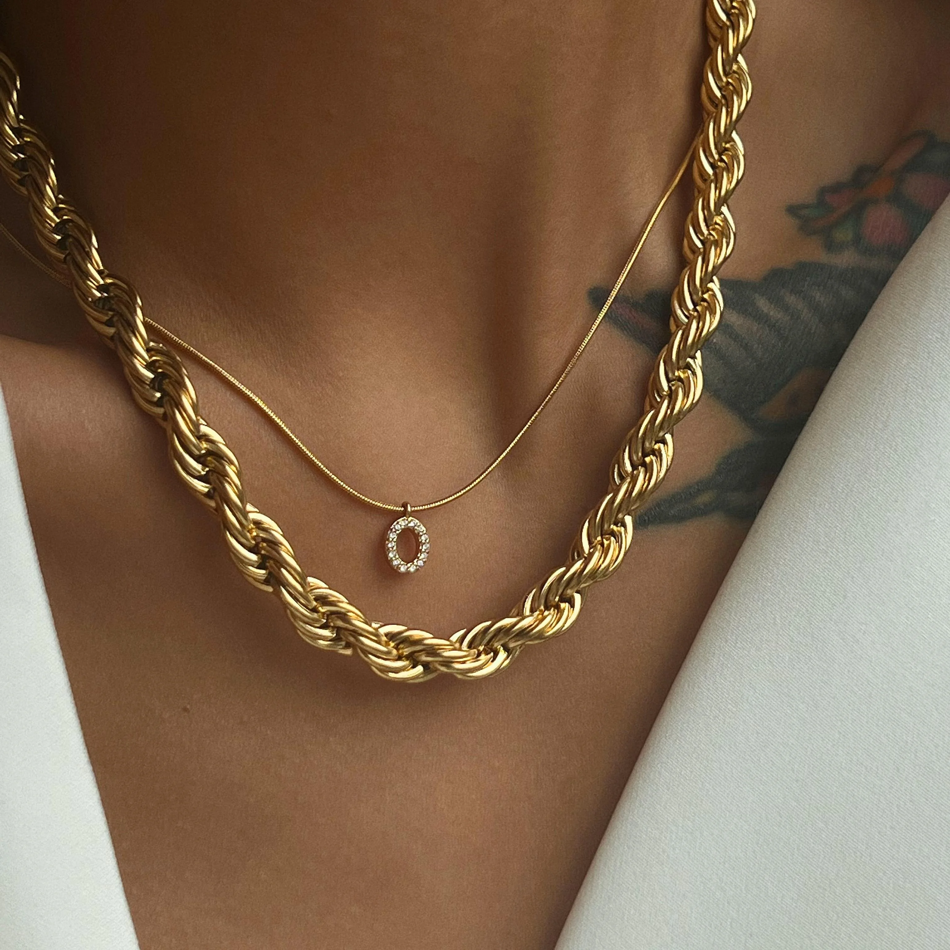 

DASEIN Stainless Steel 8MM Singapore Twist Chain Hip Hop Necklace 18k Gold Plated Tarnish Free Waterproof Punk Jewelry Gift