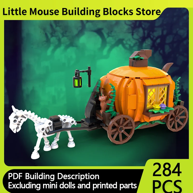 

City Street View Model MOC Building Bricks Pumpkin Carriage Modular Technology Gifts Holiday Assemble Children Toys Suit