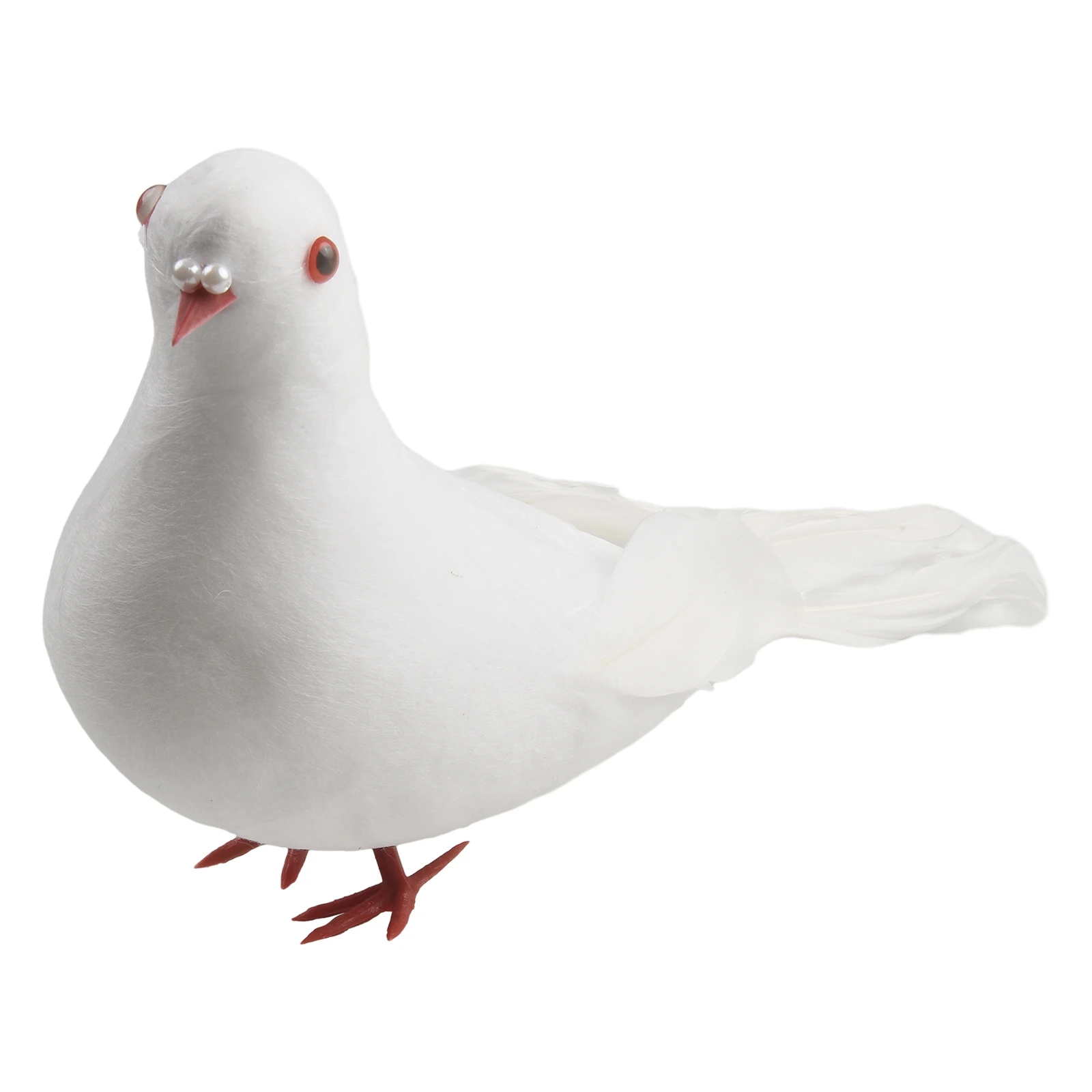 Set of 4 Lifelike Artificial Flying Doves Birds Plastic Ornaments for Decorative Use in Wedding Garden Home Store and Photo