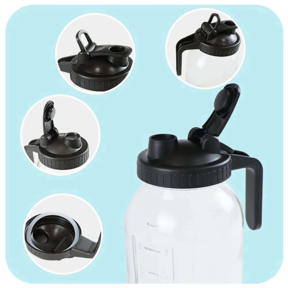 New Reusable Mason Jar Lids 86mm for Wide Mouth Jar Seal Bottle Cover Plastic Leak-proof Spout Lid with Handle Home Kitchen Tool