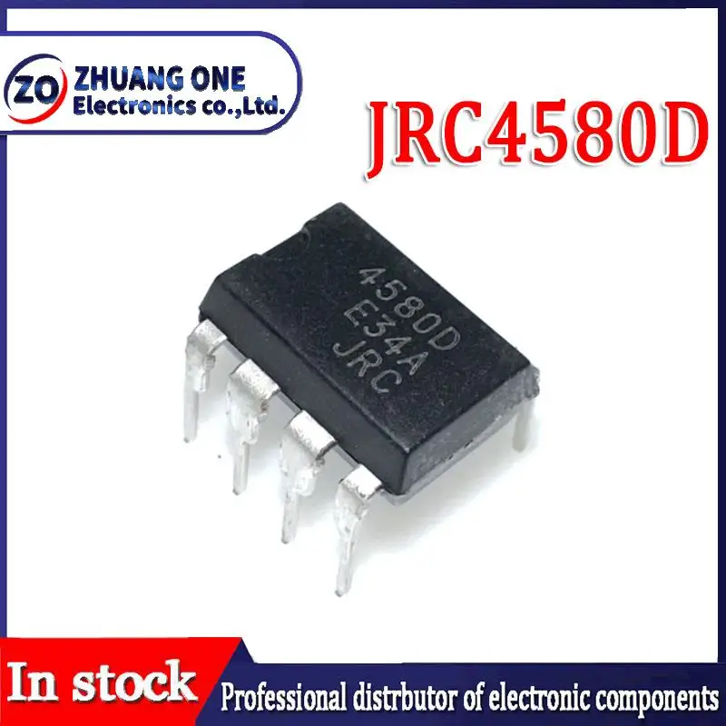 10pcs/lot NJM4580D JRC4580D JRC 4580D DIP-8 In Stock