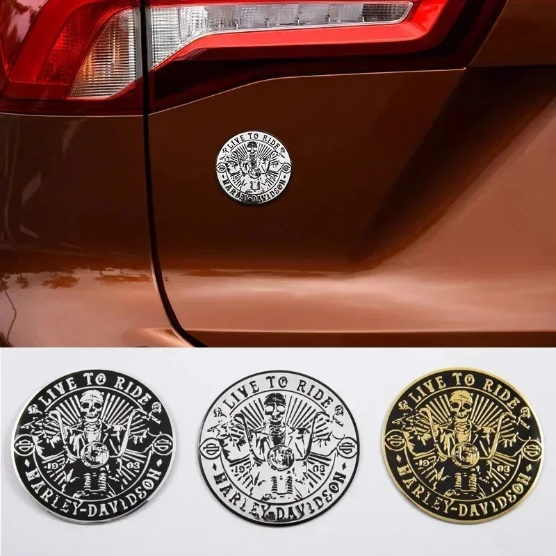 Car Modification 3D Stereo Metal Sticker Skull Logo for Harley Motorcycle Personality Decorative Sticker Body Sticker Tail Label view 6