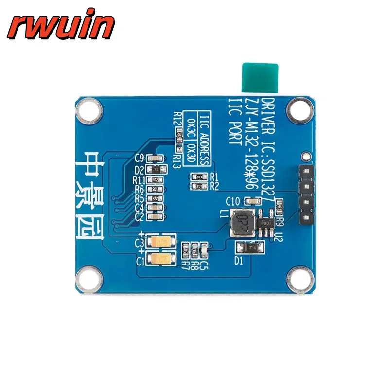 1.32 polegadas OLED IPS HD Tela Branca 1.32 "128x96 LCD Módulo de Exibição LED 128*96 SSD1327 SPI/IIC I2C Interface Paralela 4Pin 7Pin