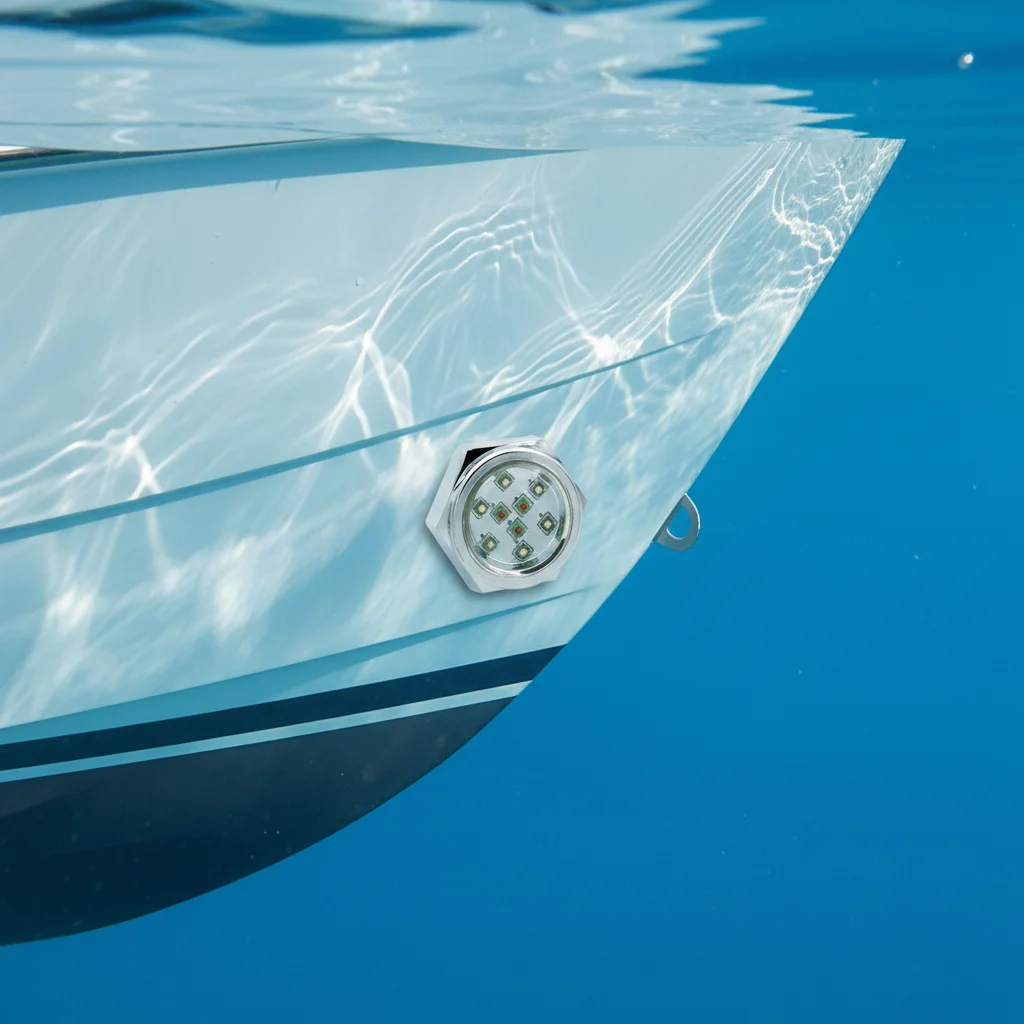 

Морские аксессуары RGBW, DMX-управление для подводных лодок, простая установка, подводная светодиодная пробка для дренажа на корпусе яхты, подсветка кормы.