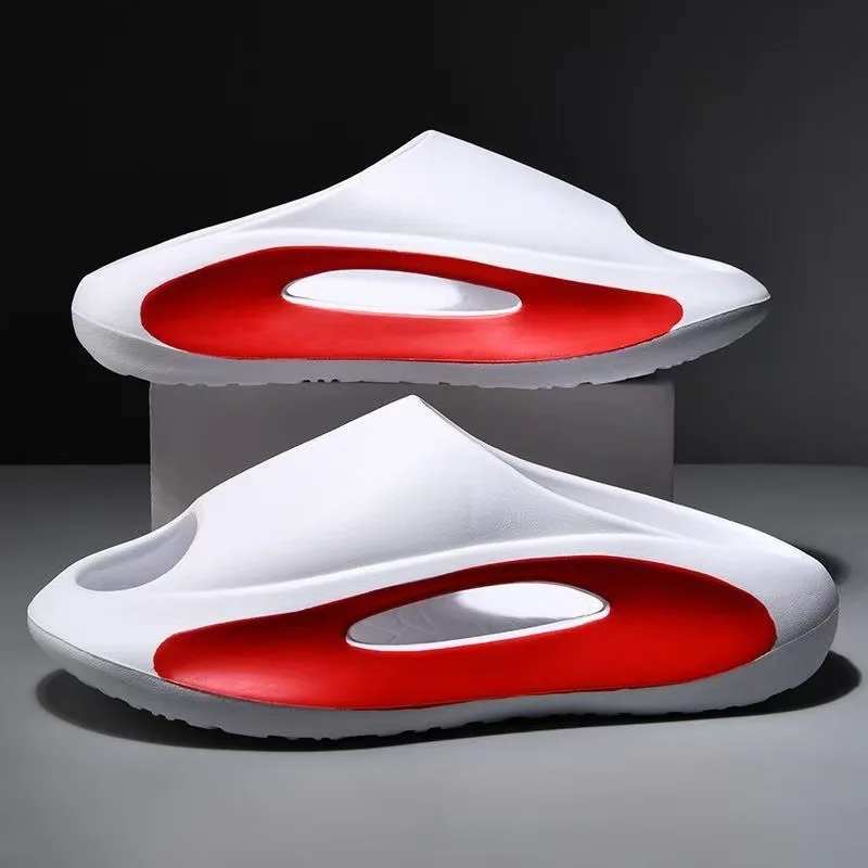 Unisex Couple Open Toe Slide Slippers Indoor Home Bathroom Shower Non Slip Flip Flops For Women Men