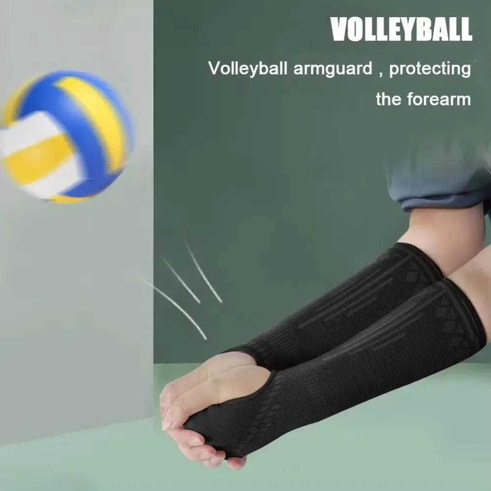 

1Pair Polyester Volleyball Arm Sleeves Breathable Elastic Sports Wristbands Pink/Black Sweat-absorbent Volleyball Wristbands