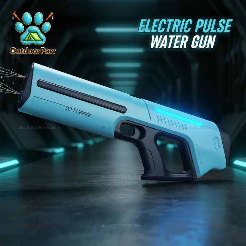 Electric Water Automatic Suction High Pressure Squirt Rechargeable Water Blaster Summer Outdoor Beach Toy for Kids Adult