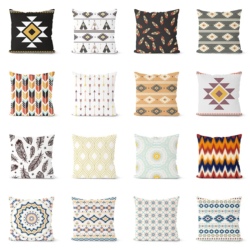 

Home Decor Retro Abstract Geometric Tribal Style Print Pillowcase Sofa Pillow Cushion Cover funda de almohada