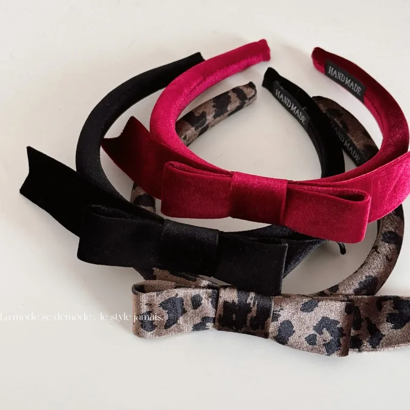 New Year's red bow headdress headband women's autumn and winter high skull top headband hair accessories princess hairhoop