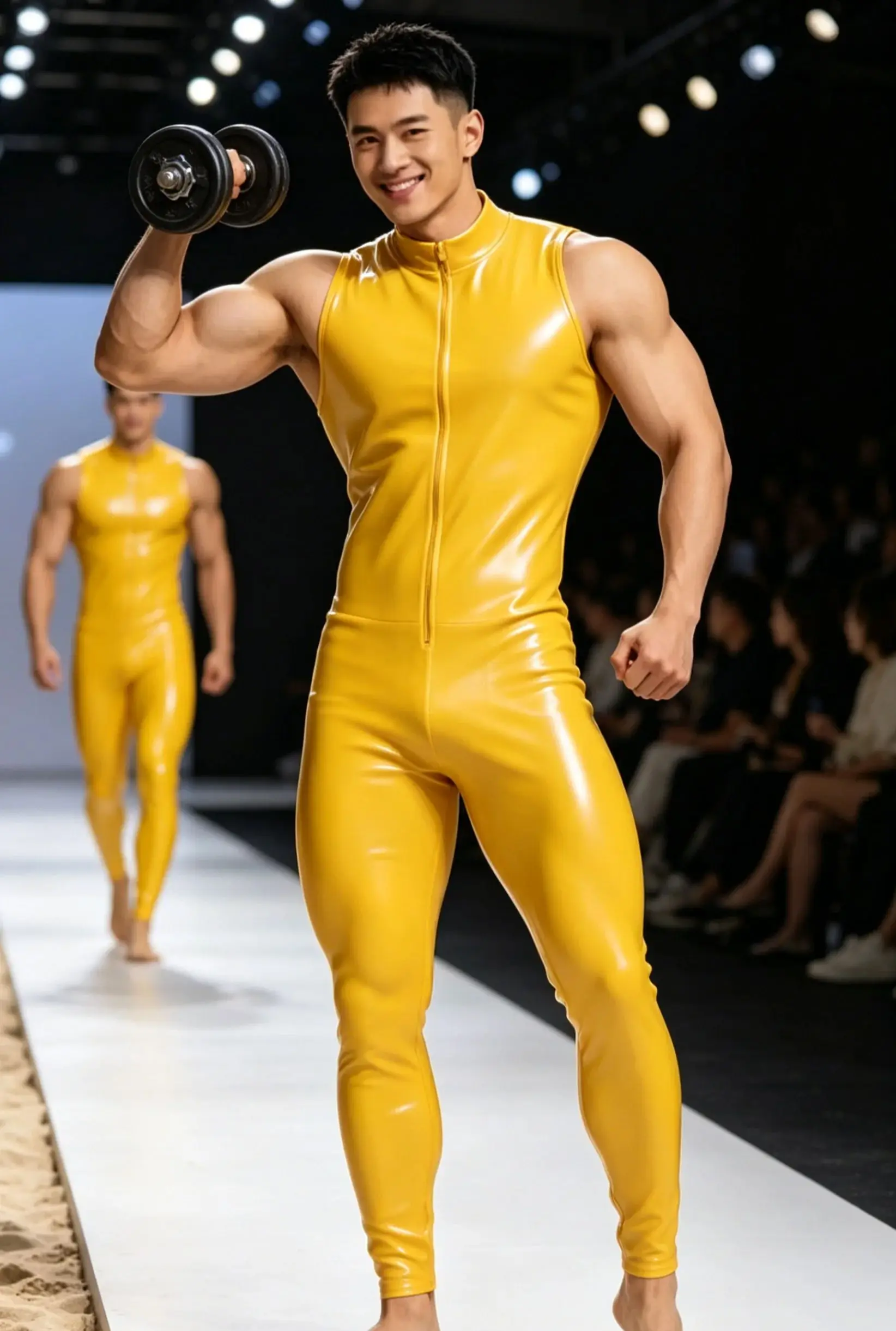 100% Rubber Gummi Latex Bodysuit sleeveless leotard S-XXL