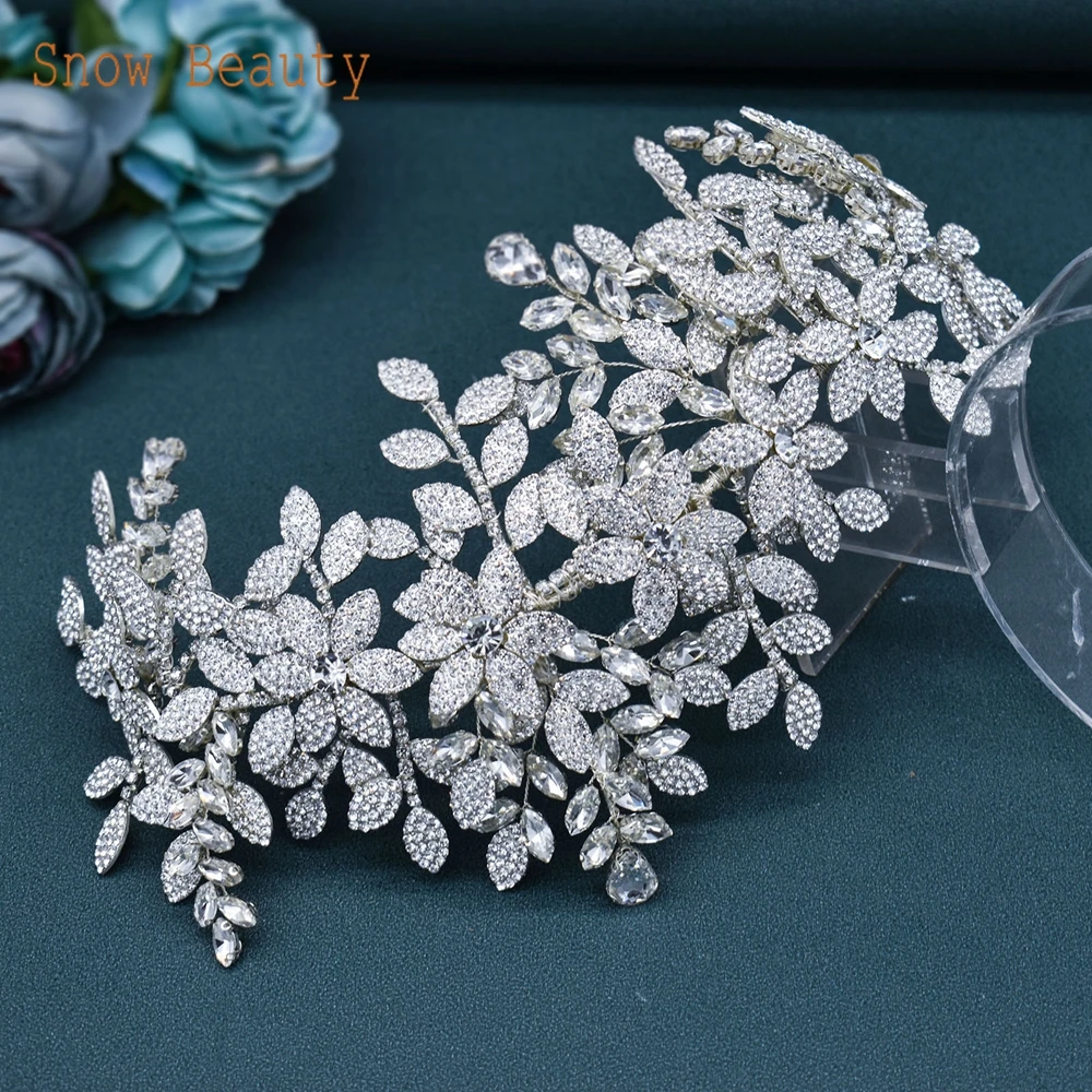 

DZ027 Wedding Hair Accessories for Women Tiara Bling Bridesmaid Headband Jewelry Crystal Headwear Princess Pageant Prom Crown