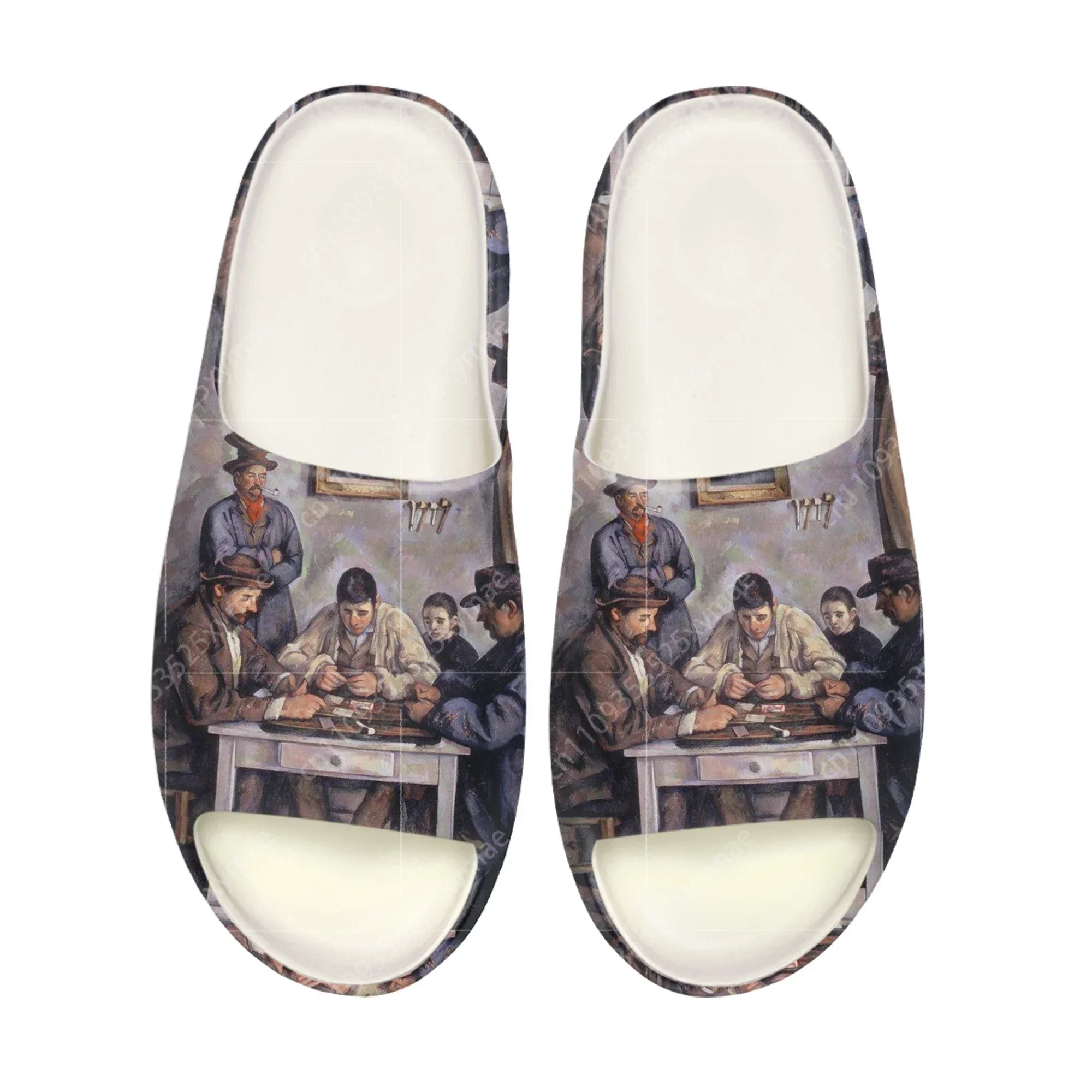 Paul Cezanne The Card Players - Zapatillas de suela blanda, zuecos para el hogar, zapatos de agua personalizados, sandalias para hombres, mujeres y adolescentes