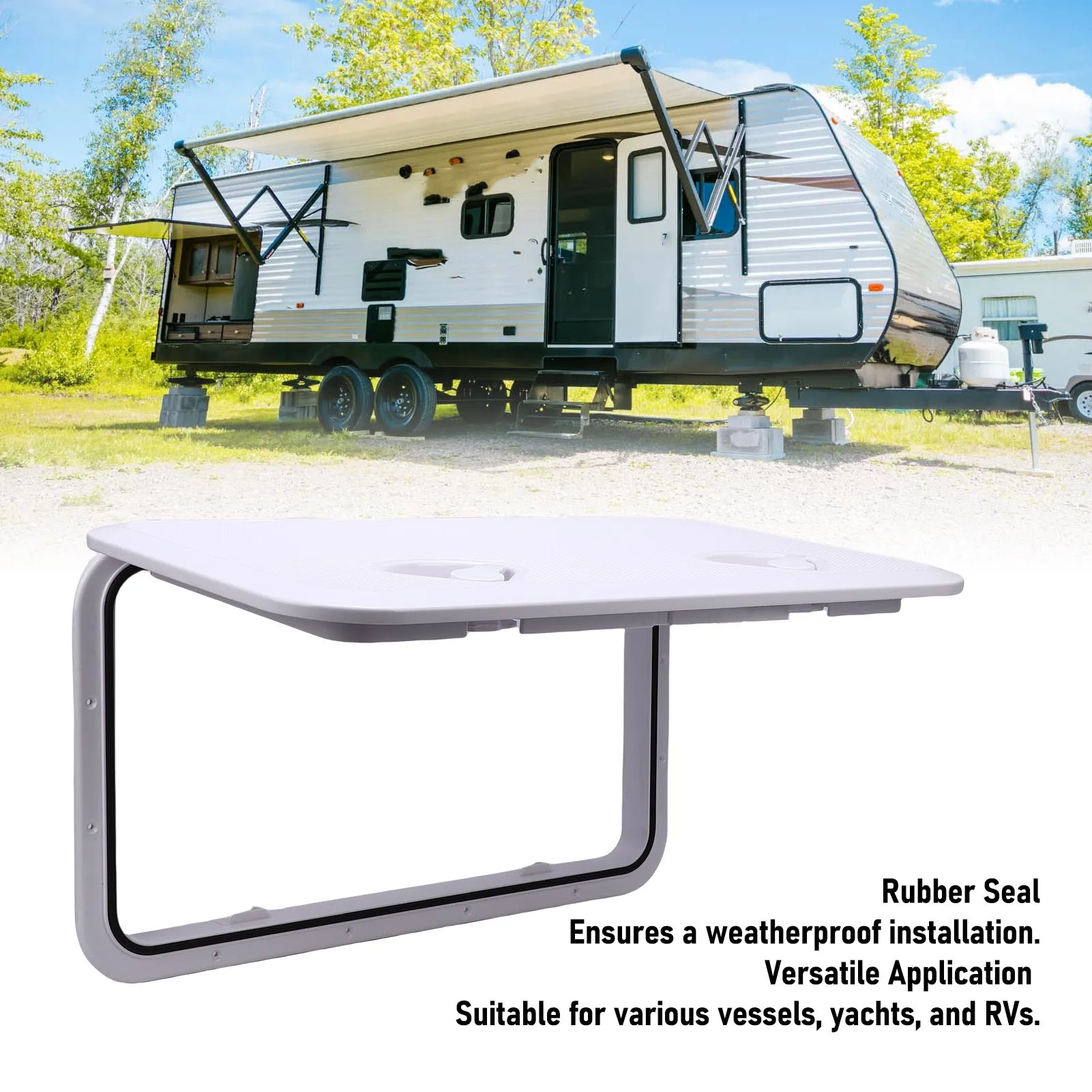 Boat Hatch 24inx14in Rectangle Boat Deck Hatch 180° Opening Lid Marine Boat Access Hatch Lid for Yachts RV