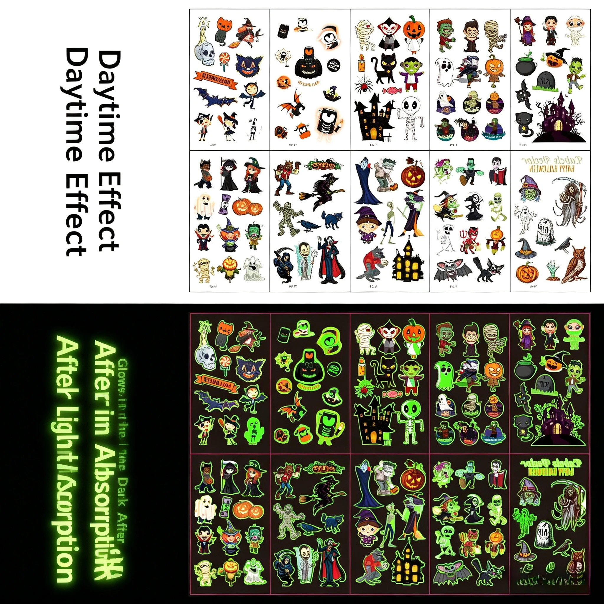Halloween Waterproof Temporary Tattoo Stickers Face Scarlet Devilish Face European Party Style Body Art Decals view 4