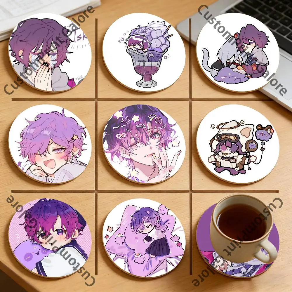 

U-Uki V-Violeta Eco-Friendly Pine Coasters HD Print Design Non-Slip, Heat-Resistant Table Protection