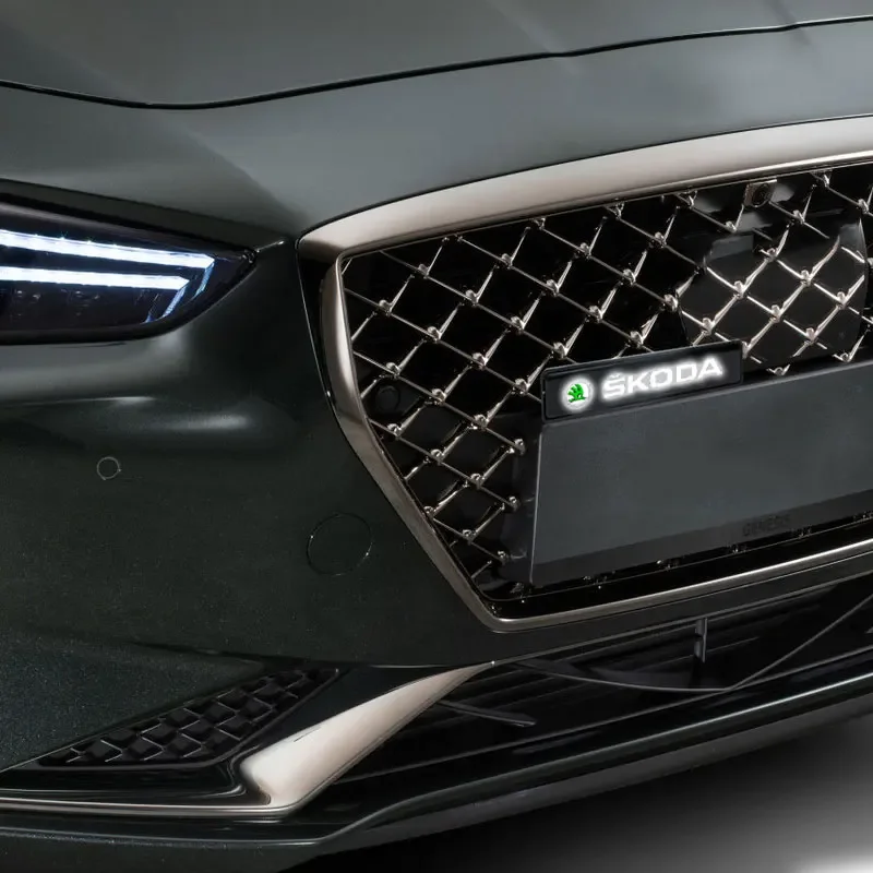 Auto-Frontgrill-Emblem-Dekorbeleuchtung LED-Licht für Skoda Fabia Octavia Karoq Kodiaq Superb Rapid Citigo Scala A7 – Detail 6