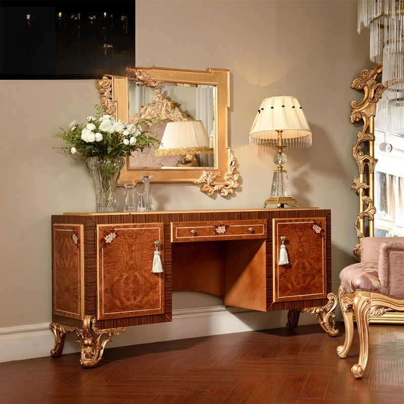 Furniture French Vintage Mahogany European Dresser Villa Makeup Table Princess Bedroom Dresser