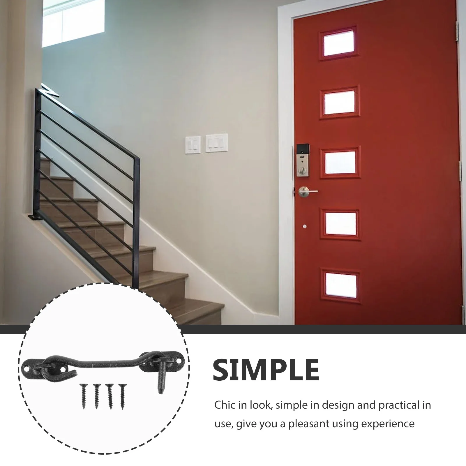 

2 set Window Hook For Door Gate Garage Cabin Stainless Steel Door Latch Lock Slide Privacy Hardware Gate Latch Fastener