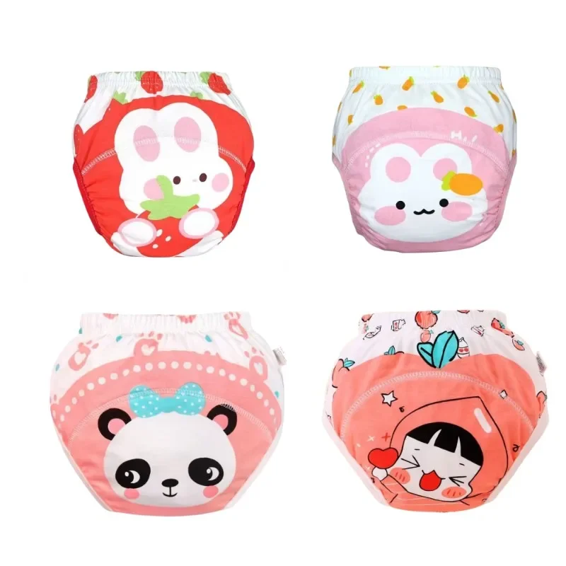 4 Pcs Baby Cotton Training Pants Panties Baby Diapers Reusable Cloth Diaper Nappies Washable Infants Children Underwear