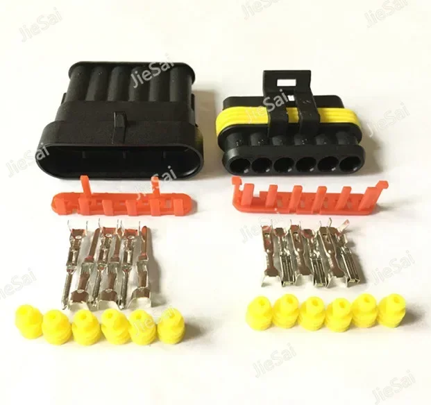 Tyco/Amp 6 Pin 282090-1 282108-1 Automotive Connector Waterproof Plug With Terminals And Rubber Seals