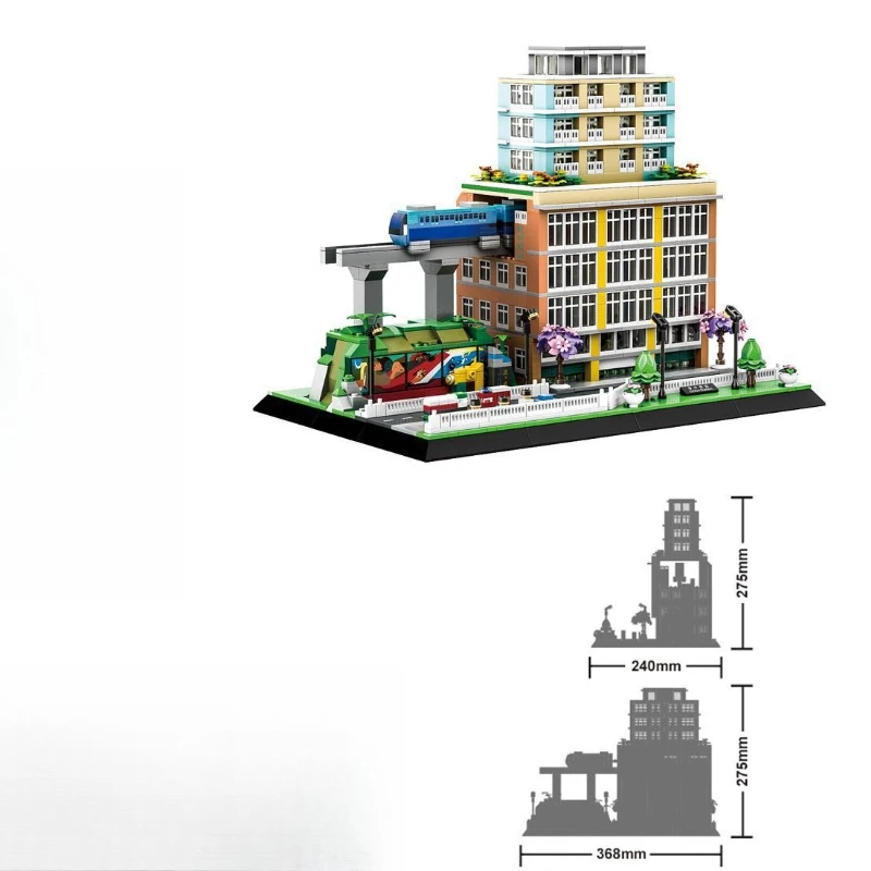 Klocki konstrukcyjne SEMBO Chongqing Liziba Station, modne zabawki kreatywne do składania, edukacyjne modele, ozdoby, prezenty