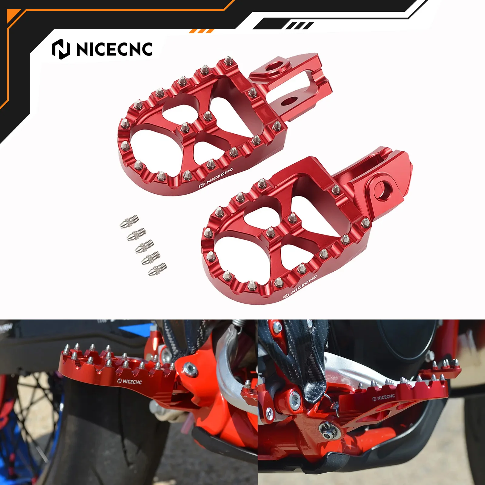NICECNC For Beta RR 300 RR250 RR200 RR350 RR390 RR400 RR430 RR450 RR480 RR520 2020-2024 2023 2022 Motorcycle Foot Pegs Footrest