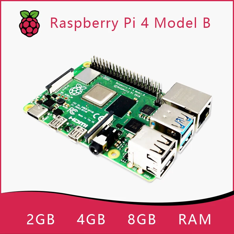 مجموعة لوحة Raspberry Pi 4 الأصلية الرسمية B Dev RAM 2G 4G 8G 4 Core CPU 1.5Ghz 3 Speeder Than Pi 3B+