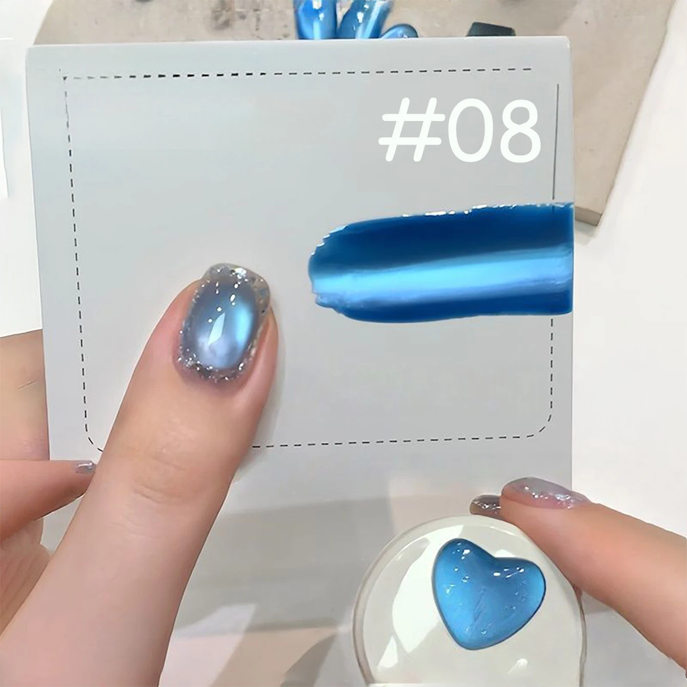 1 pièces WS automne glace Transparent violet vert bleu perles de verre oeil de chat Gel vernis à ongles populaire Super paillettes perle de verre Nail Art