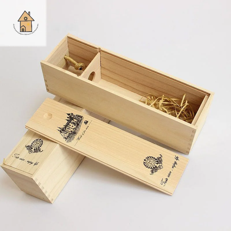 

Single Bottle Wooden Wine Box With Lid Decorative Wood Grain Reusable Wine Storage Box Wooden Wine Storage Box Wooden Wine Box