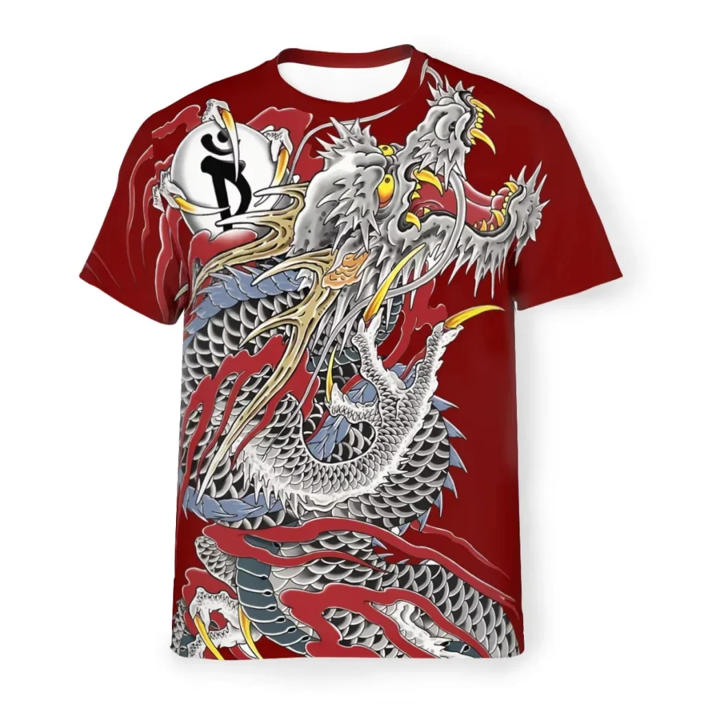 Dragon Phoenix Pattern T-Shirt For Men Animal 3D Printed Tees Summer Casual Short Sleeve O-Neck Oversized Street T Shirts Tops