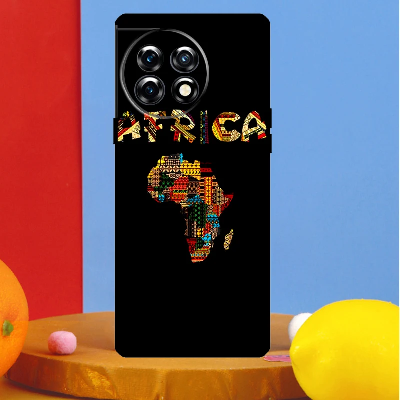 غطاء خريطة أفريقيا Geogra لهاتف OnePlus Nord CE 4 2 3 Lite N30 N10 N20 OnePlus 13R 13 12 12R 11 10 Pro 10T 8T