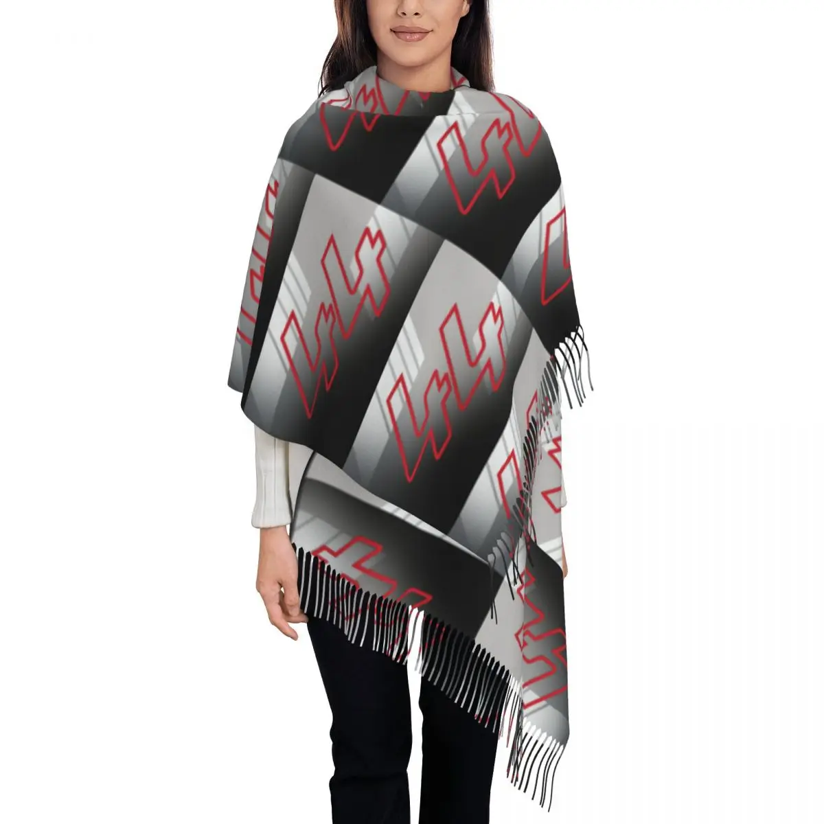 Mercedes F1 2021 - Lewis Hamilton #44 Scarf Tassel Scarves for Women Soft Warm Shawls and Wraps Large Fall Winter Shawl Wrap