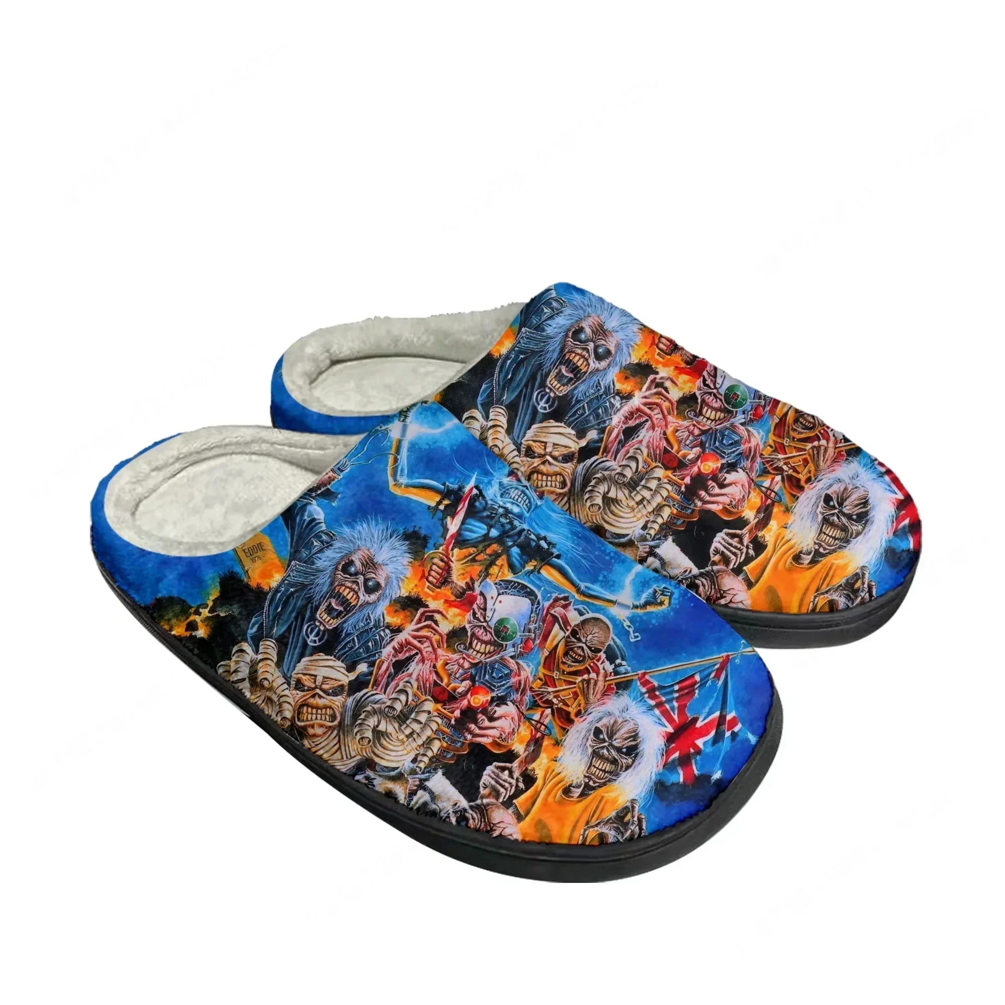 

M-Maidens H-Heavy M-Metal Rock Band Singer Iron Home Cotton Slippers Mens Womens Plush Bedroom Keep Warm Shoes Customized Shoe