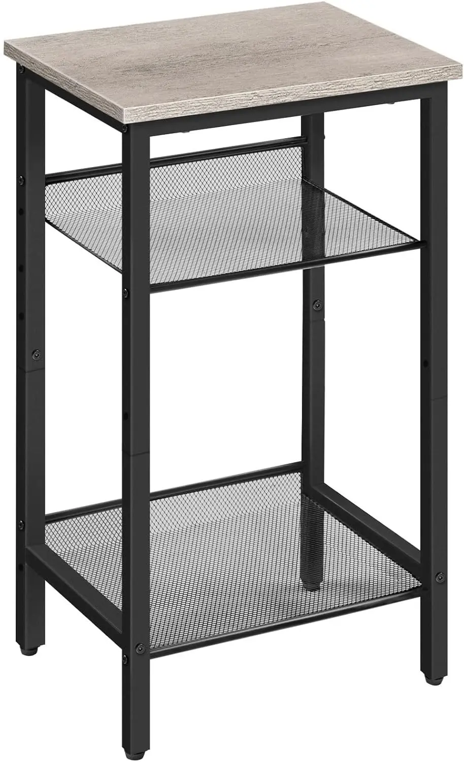 

Side Table, 3-Tier Tall End Telephone Table with Adjustable Mesh Shelves, Small Entryway Stand for Living Room Bedroom H