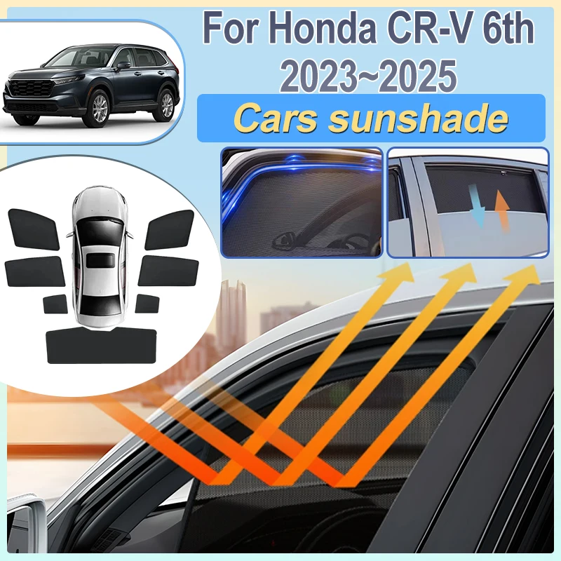 

For Honda CR V 2025 Accessories 2023 2024 CRV MK6 RS Car Side Glass Mesh Sunshade Rear Windows Sun Shield Cover Auto Accessories