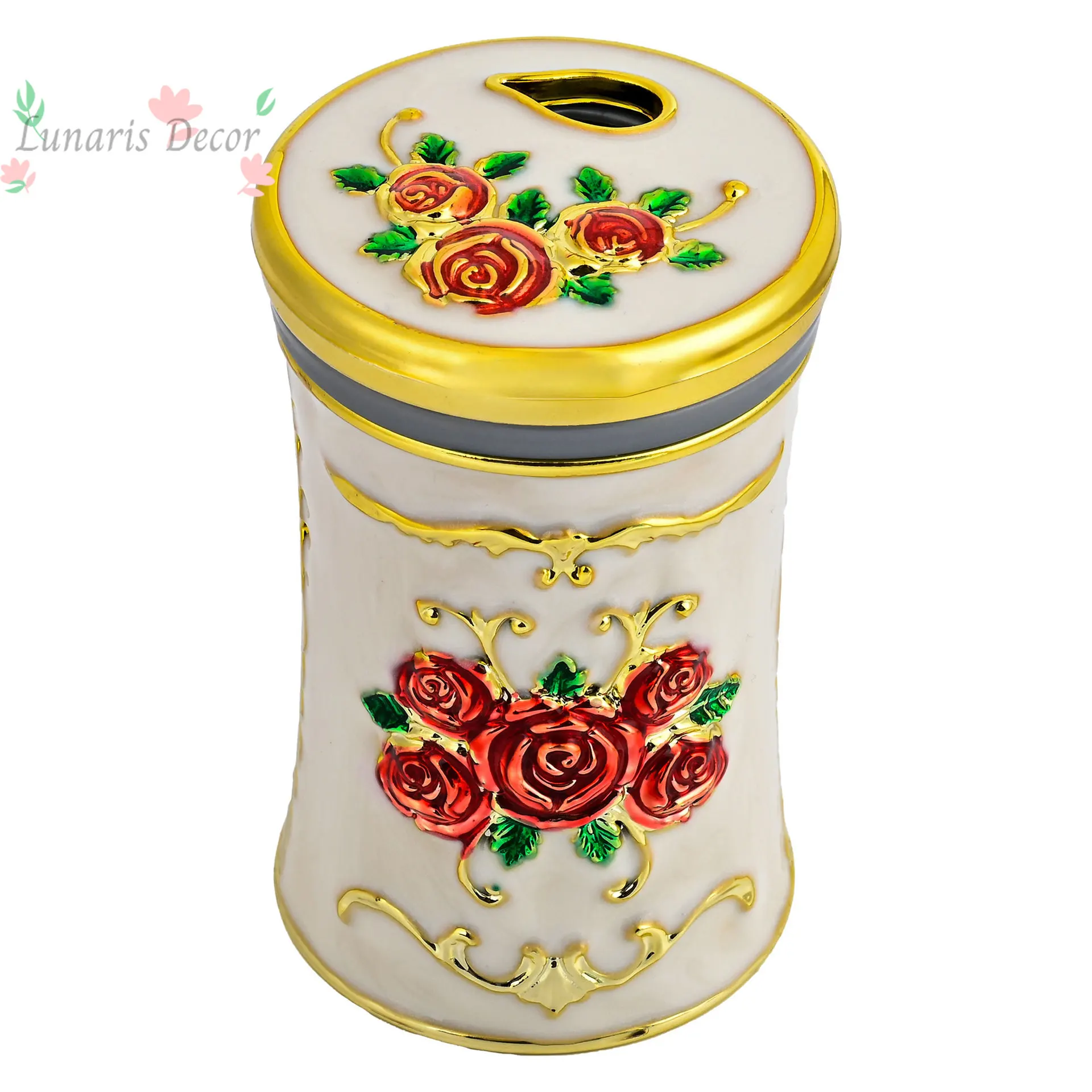 2PCSEuropean creative high-end household living room rotating small waist handmade enamel toothpick holder