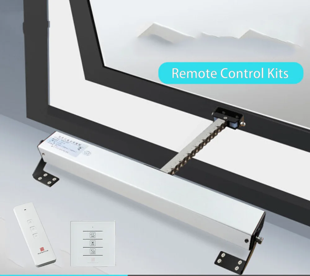 Electric Skylight Chain Window Opener Actuator 24V DC Motor with Remote Control Wall Switch 100-240V AC Input