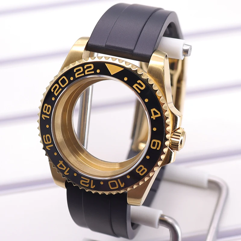40-mm-Uhrengehäuse, NH35-Gummiarmband für NH35, NH36, NH34/38, Miyota8215, ETA2824-Uhrwerk, GMT-Sub-Gehäuse, 120-Klick-Lünette mit einseitiger Drehfunktion. – Detail 8